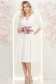 Rochie din stofa premium ivoire midi in clos cu accesoriu argintiu  - StarShinerS 5 - StarShinerS.ro