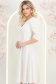 Rochie din stofa premium ivoire midi in clos cu accesoriu argintiu  - StarShinerS 3 - StarShinerS.ro
