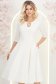 Rochie din stofa premium ivoire midi in clos cu accesoriu argintiu  - StarShinerS 4 - StarShinerS.ro