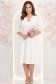 Rochie din stofa premium ivoire midi in clos cu accesoriu argintiu  - StarShinerS 1 - StarShinerS.ro