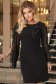 Rochie din stofa neagra cu un croi drept si maneci tip fluture din voal cu aplicatii pe umeri - StarShinerS 1 - StarShinerS.ro