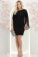 Rochie din stofa neagra cu un croi drept si maneci tip fluture din voal cu aplicatii pe umeri - StarShinerS 5 - StarShinerS.ro