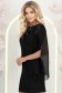 Rochie din stofa neagra cu un croi drept si maneci tip fluture din voal cu aplicatii pe umeri - StarShinerS 4 - StarShinerS.ro