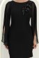 Rochie din stofa neagra cu un croi drept si maneci tip fluture din voal cu aplicatii pe umeri - StarShinerS 7 - StarShinerS.ro