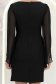 Rochie din stofa neagra cu un croi drept si maneci tip fluture din voal cu aplicatii pe umeri - StarShinerS 5 - StarShinerS.ro