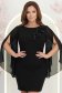 Rochie din stofa neagra cu un croi drept si maneci tip fluture din voal cu aplicatii pe umeri - StarShinerS 1 - StarShinerS.ro