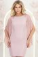 Rochie din stofa roz pudra cu un croi drept si maneci tip fluture din voal cu aplicatii pe umeri - StarShinerS 2 - StarShinerS.ro