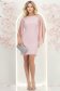 Rochie din stofa roz pudra cu un croi drept si maneci tip fluture din voal cu aplicatii pe umeri - StarShinerS 4 - StarShinerS.ro
