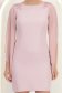 Rochie din stofa roz pudra cu un croi drept si maneci tip fluture din voal cu aplicatii pe umeri - StarShinerS 6 - StarShinerS.ro