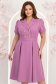 Rochie din stofa mov midi in clos accesorizata cu nasturi decorativi aurii - StarShinerS 1 - StarShinerS.ro