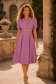 Rochie din stofa mov midi in clos accesorizata cu nasturi decorativi aurii - StarShinerS 1 - StarShinerS.ro