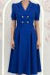 Rochie din stofa albastra midi in clos accesorizata cu nasturi decorativi aurii - StarShinerS 6 - StarShinerS.ro