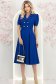 Rochie din stofa albastra midi in clos accesorizata cu nasturi decorativi aurii - StarShinerS 4 - StarShinerS.ro
