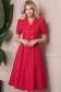 Rochie din stofa fuchsia midi in clos accesorizata cu nasturi decorativi aurii - StarShinerS 1 - StarShinerS.ro