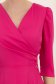 Rochie din material satinat mat fuchsia midi in clos cu umeri bufanti- StarShinerS 6 - StarShinerS.ro