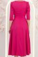 Rochie din material satinat mat fuchsia midi in clos cu umeri bufanti- StarShinerS 4 - StarShinerS.ro