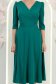 Rochie din material satinat mat verde midi in clos cu umeri bufanti- StarShinerS 6 - StarShinerS.ro