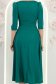 Rochie din material satinat mat verde midi in clos cu umeri bufanti- StarShinerS 7 - StarShinerS.ro