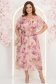 Rochie din material fluid roz pudra midi in clos cu elastic in talie si cordon detasabil 1 - StarShinerS.ro