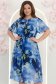 Rochie din material fluid albastra midi in clos cu elastic in talie si cordon detasabil 2 - StarShinerS.ro