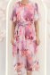 Rochie din material fluid roz deschis midi in clos cu elastic in talie si cordon detasabil 6 - StarShinerS.ro