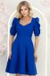 Rochie albastra până la genunchi in clos accesorizata cu cordon cu perle detasabil- StarShinerS 4 - StarShinerS.ro