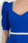 Rochie albastra până la genunchi in clos accesorizata cu cordon cu perle detasabil- StarShinerS 6 - StarShinerS.ro
