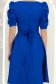 Rochie albastra până la genunchi in clos accesorizata cu cordon cu perle detasabil- StarShinerS 4 - StarShinerS.ro