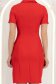Rochie din stofa rosie scurta tip creion cu buzunare false 4 - StarShinerS.ro