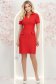 Rochie din stofa rosie scurta tip creion cu buzunare false 3 - StarShinerS.ro