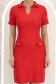 Rochie din stofa rosie scurta tip creion cu buzunare false 6 - StarShinerS.ro