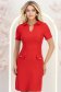 Rochie din stofa rosie scurta tip creion cu buzunare false 1 - StarShinerS.ro