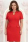 Rochie din stofa rosie scurta tip creion cu buzunare false - StarShinerS 1 - StarShinerS.ro