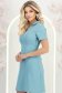 Rochie din stofa turcoaz scurta tip creion cu buzunare false 2 - StarShinerS.ro