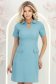 Rochie din stofa turcoaz scurta tip creion cu buzunare false 1 - StarShinerS.ro