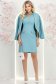 Rochie din stofa turcoaz scurta tip creion cu buzunare false 3 - StarShinerS.ro