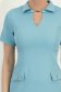 Rochie din stofa turcoaz scurta tip creion cu buzunare false 4 - StarShinerS.ro