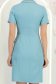 Rochie din stofa turcoaz scurta tip creion cu buzunare false 6 - StarShinerS.ro