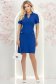 Rochie din stofa albastra scurta tip creion cu buzunare false 3 - StarShinerS.ro