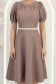 Rochie din stofa mocha midi in clos cu cordon cu perle - StarShinerS 5 - StarShinerS.ro