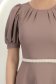 Rochie din stofa mocha midi in clos cu cordon cu perle - StarShinerS 4 - StarShinerS.ro