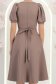 Rochie din stofa mocha midi in clos cu cordon cu perle - StarShinerS 6 - StarShinerS.ro