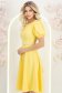 Rochie din stofa galbena midi in clos cu cordon cu perle - StarShinerS 2 - StarShinerS.ro