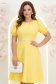 Rochie din stofa galbena midi in clos cu cordon cu perle - StarShinerS 1 - StarShinerS.ro