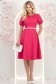 Rochie din stofa fuchsia midi in clos cu cordon cu perle - StarShinerS 1 - StarShinerS.ro
