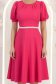 Rochie din stofa fuchsia midi in clos cu cordon cu perle - StarShinerS 5 - StarShinerS.ro
