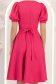 Rochie din stofa fuchsia midi in clos cu cordon cu perle - StarShinerS 6 - StarShinerS.ro