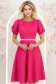 Rochie din stofa fuchsia midi in clos cu cordon cu perle - StarShinerS 1 - StarShinerS.ro