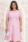 Rochie din stofa roz deschis midi in clos cu cordon cu perle - StarShinerS 1 - StarShinerS.ro