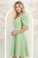 Rochie din stofa verde deschis până la genunchi in clos accesorizata cu cordon cu perle detasabil- StarShinerS 2 - StarShinerS.ro